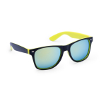 Óculos de sol com armação bicolor e lentes espelhadas a condizer cor amarelo primeira vista