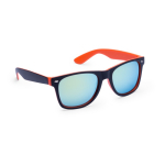 Óculos de sol com armação bicolor e lentes espelhadas a condizer cor cor-de-laranja primeira vista