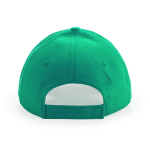 Boné de 6 painéis de algodão penteado com fecho de velcro cor verde quinta vista
