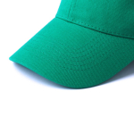 Boné de 6 painéis de algodão penteado com fecho de velcro cor verde primeira vista