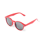 Óculos de sol com lentes redondas e de cor preta UV400 cor vermelho terceira vista