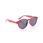 Óculos de sol com lentes redondas e de cor preta UV400 cor vermelho primeira vista