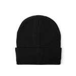 Gorro elástico de malha com rebordo para personalizar cor preto primeira vista
