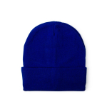 Gorro elástico de malha com rebordo para personalizar cor azul primeira vista