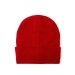 Gorro elástico de malha com rebordo para personalizar cor vermelho primeira vista