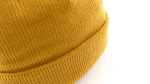 Gorro elástico de malha com rebordo para personalizar cor amarelo quarta vista