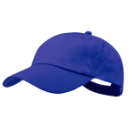 Boné de algodão de 5 painéis com fecho de velcro em várias cores cor azul primeira vista