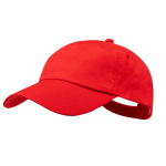 Boné de algodão de 5 painéis com fecho de velcro em várias cores cor vermelho primeira vista