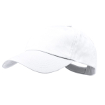 Boné de algodão de 5 painéis com fecho de velcro em várias cores cor branco primeira vista