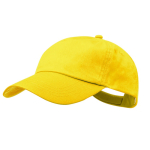 Boné de algodão de 5 painéis com fecho de velcro em várias cores cor amarelo primeira vista