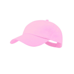 Boné de algodão de 5 painéis com fecho de velcro em várias cores cor cor-de-rosa primeira vista