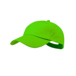 Boné de algodão de 5 painéis com fecho de velcro em várias cores cor verde-claro primeira vista