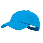Boné de algodão de 5 painéis com fecho de velcro em várias cores cor azul-claro primeira vista