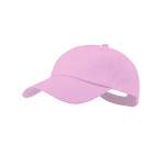 Boné de algodão de 5 painéis com fecho de velcro em várias cores cor rosa pastel primeira vista