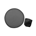 Frisbee de poliéster dobrável com bolsa pequena a condizer cor preto primeira vista
