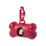 Dispensador de 15 sacos para animais de estimação em forma de osso cor vermelho primeira vista