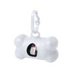Dispensador de 15 sacos para animais de estimação em forma de osso cor branco primeira vista