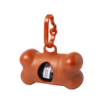 Dispensador de 15 sacos para animais de estimação em forma de osso cor cor-de-laranja primeira vista