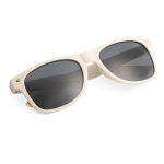Óculos de sol de fibra de bambu com lentes pretas de proteção UV400 segunda vista