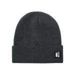 Gorro de malha de poliéster rPET com rebordo frontal cor cinzento primeira vista