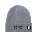 Gorro de malha de poliéster rPET com rebordo frontal vista principal