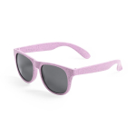 Óculos de sol feitos de cana de trigo com lentes pretas UV400 cor cor-de-rosa primeira vista