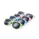 Óculos de sol feitos de cana de trigo com lentes pretas UV400 terceira vista
