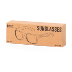 Óculos de sol feitos de cana de trigo com lentes pretas UV400 vista com caixa