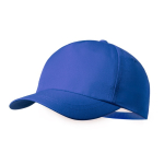 Boné de poliéster rPET para criança com fecho de velcro cor azul primeira vista