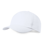 Boné de poliéster rPET para criança com fecho de velcro cor branco primeira vista