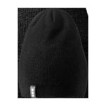 Gorro de malha elástico canelado de camada dupla Elevate Life cor preto segunda vista traseira