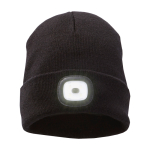 Gorro de malha elástico, canelado com LED frontal 92 g/m2 cor preto