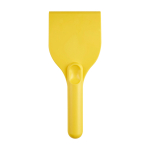 Raspador de gelo grande de plástico reciclado com pega cor amarelo segunda vista frontal