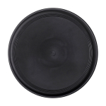 Frisbee redondo de plástico reciclado com acabamento salpicado cor preto segunda vista frontal