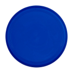 Frisbee redondo de plástico reciclado com acabamento salpicado cor azul segunda vista frontal