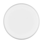 Frisbee redondo de plástico reciclado com acabamento salpicado cor branco segunda vista frontal