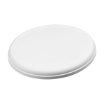 Frisbee redondo de plástico reciclado com acabamento salpicado cor branco