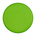 Frisbee redondo de plástico reciclado com acabamento salpicado cor verde-lima segunda vista frontal