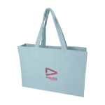 Saco tote de praia com acabamento macio e compartimento grande cor azul pastel