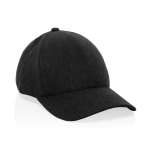 Boné de algodão reciclado com 6 painéis de tecido marmoreado 200 g/m2 cor preto