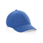 Boné de algodão reciclado com 6 painéis de tecido marmoreado 200 g/m2 cor azul
