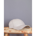 Boné de algodão reciclado com 6 painéis de tecido marmoreado 200 g/m2 cor branco-sujo vista de ambiente