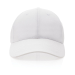 Boné de algodão reciclado, 6 painéis com fecho de velcro 190 g/m2 cor branco segunda vista