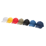 Boné de algodão reciclado, 6 painéis com fecho de velcro 190 g/m2 cor branco vista geral