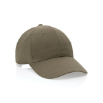 Boné de algodão reciclado, 6 painéis com fecho de velcro 190 g/m2 cor verde