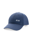Boné de algodão reciclado, 6 painéis com fecho de velcro 190 g/m2 cor azul-marinho vista principal