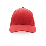 Boné de algodão reciclado de 6 painéis e rastreador AWARE™ 280 g/m2 cor vermelho segunda vista