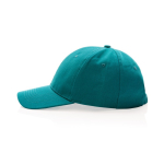 Boné de algodão reciclado de 6 painéis e rastreador AWARE™ 280 g/m2 cor verde terceira vista