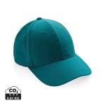 Boné de algodão reciclado de 6 painéis e rastreador AWARE™ 280 g/m2 cor verde