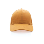Boné de algodão reciclado de 6 painéis e rastreador AWARE™ 280 g/m2 cor cor-de-laranja segunda vista